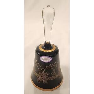 Grand Crystal Czech Republic Black & Gold Decorative Bell - Ofnah Crystal